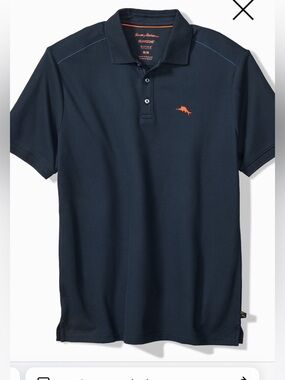Tommy Bahama Navy Polo with red Logo Accent